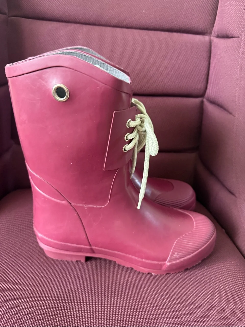 Nomad Pink Lace-Up Women's Rain Boots